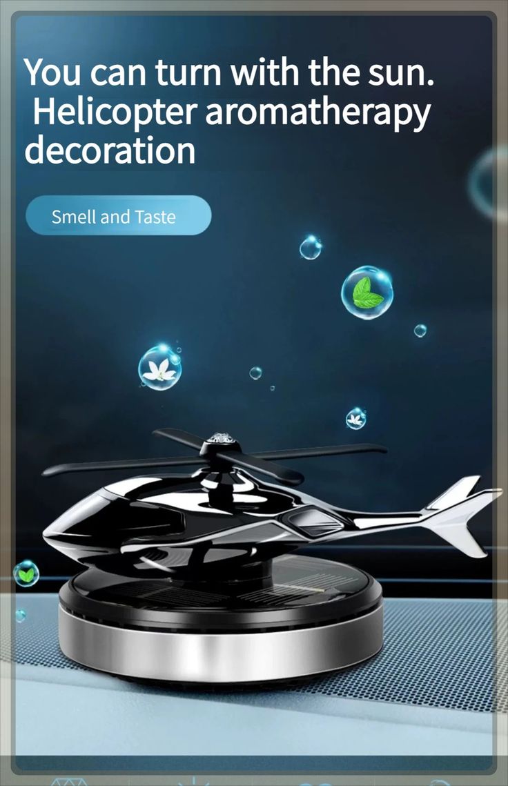 🚁 Luxury Helicopter Car Dashboard Perfume | Rotating Air Freshener (Gold Edition)